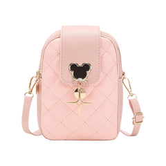 Women's Mobile Phone Bag Girls Lipstick Bag Rhombus Chain Crossbody Bag