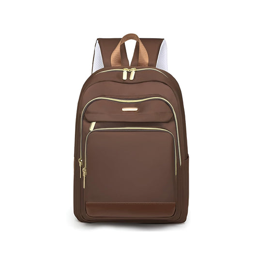 Xshe Women Elegant Travel Backpack – Stylish with Contrast Brown Accent, Multi-Compartment Design