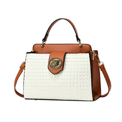 Xshe Women Elegant Contrast Color Handbag – Stylish Top-Handle Shoulder Bag for