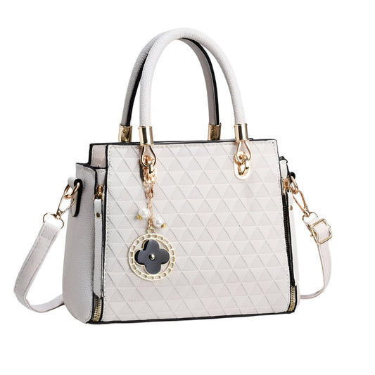 Xshe Women's Large Capacity Handbag Fashionable One-Shoulder & Crossbody Bag with Elegant Charm Pendant