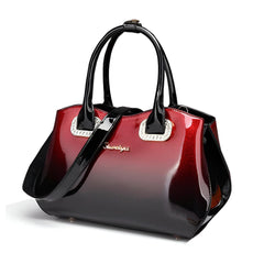 Xshe Women Glossy Ombre Handbag – Elegant & Versatile Tote for Middle-Aged with Sparkling Accents