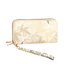Xshe Women's Zip-Around Wallet with Flower Pattern, Card and Coin Holder