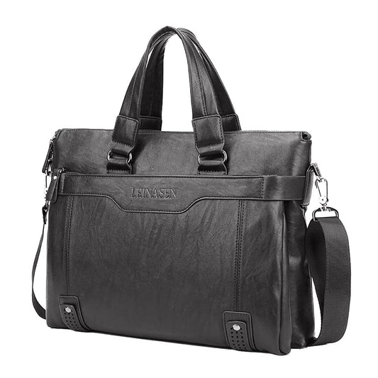 Mens Messenger Bag Waterproof Leather Computer Laptop Bag Vintage Briefcase Business Satchel Shoulder Bag Luxury Look Gift for Men and Women