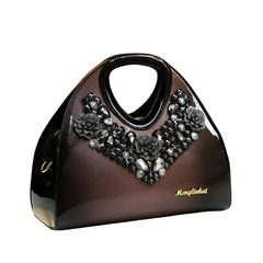 Xshe Women's Gradient Dumpling Bag – Soft Diamond-Embellished Handbag with Zipper Closure – Elegant Daily Shoulder Purse