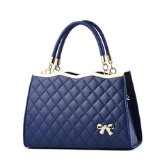 Xshe Women's Handbag with Bow Detail Elegant Shoulder Bag with Zipper Closure & Multiple Pockets