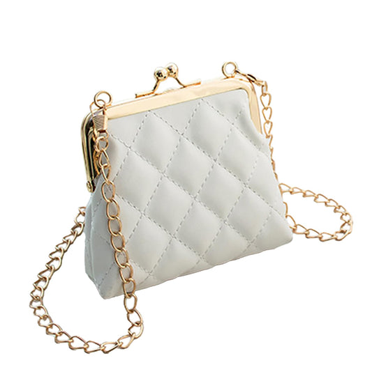 Sweet Lipstick Bag For Girls & Women Small Bag, Makeup Storage Bag With Rhombus Chain