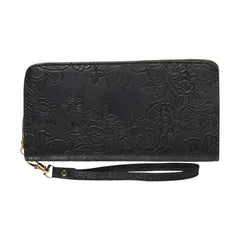 Xshe Women's PVC Material , Zip-Around Wallet with Flower Pattern, Card and Coin Holder