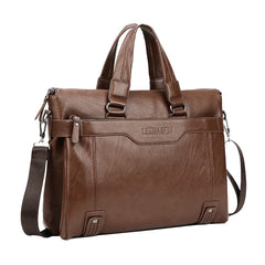 Mens Messenger Bag Waterproof Leather Computer Laptop Bag Vintage Briefcase Business Satchel Shoulder Bag Luxury Look Gift for Men and Women