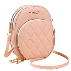 Phone Bag For Women Fashionable Multifunctional Crossbody Shoulder Bag Zipper Solid Green Color Simple Large Capacity Mini