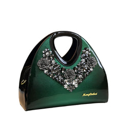 Xshe Women's Gradient Dumpling Bag – Soft Diamond-Embellished Handbag with Zipper Closure – Elegant Daily Shoulder Purse