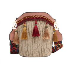 Xshe Sling Bag For Women's Pu Material With Bucket Type, Crossbody Ethnic Style Bag