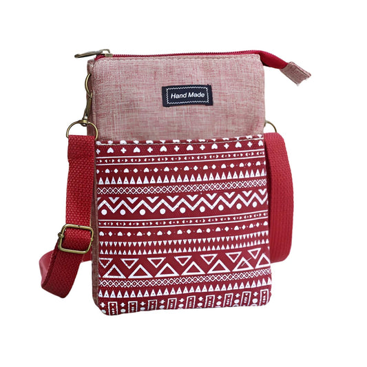 Xshe Women's Cotton Material With Print Design, Sling Bag