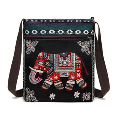 Xshe Women's Jacquard Cloth Material With Butterfly Pattern, Sling Bag