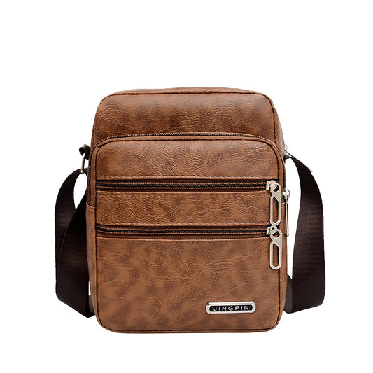 Men's Bag Pu Leather Large Capacity Shoulder Bag Casual Business Crossbody Bag