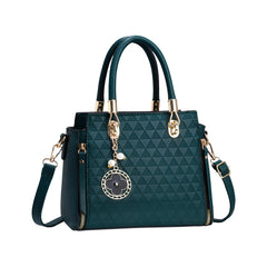 Xshe Women's Large Capacity Handbag Fashionable One-Shoulder & Crossbody Bag with Elegant Charm Pendant