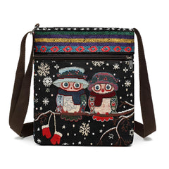 Xshe Women's Jacquard Cloth Material With Butterfly Pattern, Sling Bag