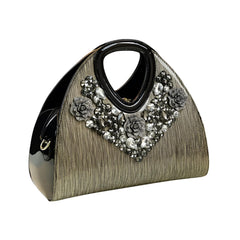 Xshe Women's Gradient Dumpling Bag – Soft Diamond-Embellished Handbag with Zipper Closure – Elegant Daily Shoulder Purse