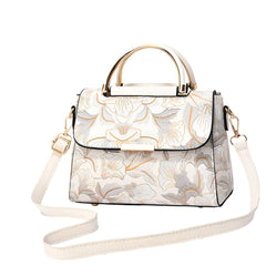 Xshe Women's Cross Border Handbag With Flower Printed Small Square shoulder messenger bag