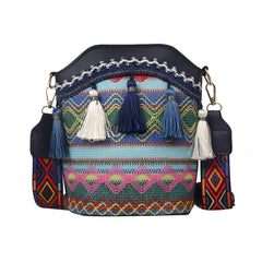 Xshe Sling Bag For Women's Pu Material With Bucket Type, Crossbody Ethnic Style Bag