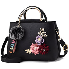 Xshe Women's Fashion Handbag 3D Flower Design One-Shoulder & Crossbody Bag Elegant & Versatile Purse for Daily Use