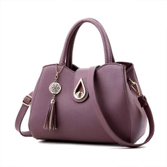 Xshe Women's Elegant Handbag Stylish Crossbody Shoulder Bag with Tassel Charm