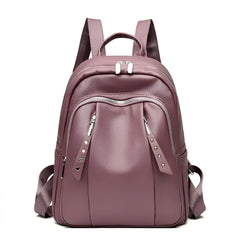 Xshe Women Stylish Backpack – Dual Zipper Design, Lightweight and Durable for Daily Travel