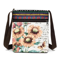 Xshe Women's Jacquard Cloth Material With Butterfly Pattern, Sling Bag