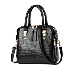 Xshe Women Elegant Crocodile Pattern Shell Handbag –Tote with Adjustable Strap