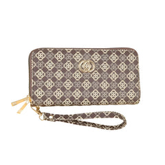 Xshe Women's Zip-Around Wallet with, Flower Pattern ,card and Coin Holder