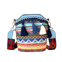 Xshe Sling Bag For Women's Pu Material With Bucket Type, Crossbody Ethnic Style Bag