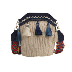 Xshe Sling Bag For Women's Pu Material With Bucket Type, Crossbody Ethnic Style Bag