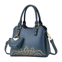 Xshe 2 Piece Women's Western-Style Embroidered Handbags With mini pouch, Shoulder & Messenger Bag for Daily Use