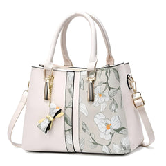 Xshe Women's Cross Border Handbag With Flower Printed large-capacity shoulder messenger bag