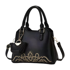 Xshe 2 Piece Women's Western-Style Embroidered Handbags With mini pouch, Shoulder & Messenger Bag for Daily Use