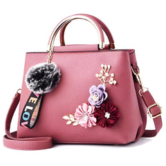 Xshe Women's Fashion Handbag 3D Flower Design One-Shoulder & Crossbody Bag Elegant & Versatile Purse for Daily Use