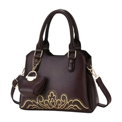 Xshe 2 Piece Women's Western-Style Embroidered Handbags With mini pouch, Shoulder & Messenger Bag for Daily Use