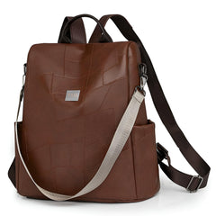 Xshe Women's Patchwork Anti-Theft Backpack | Large-Capacity Soft Surface Travel Backpack