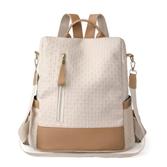 Xshe Women Elegant Textured Backpack – Stylish Design with Gold Zipper Accents, Ideal for Travel and Daily Use
