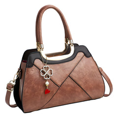 Xshe Women's Pillow-Shaped Handbag | Elegant Stitching & Contrast Color Design | Zipper Closure Bag for Daily Use