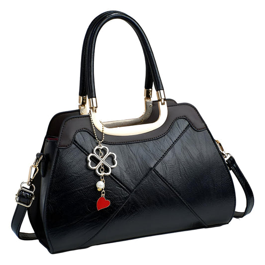 Xshe Women's Pillow-Shaped Handbag | Elegant Stitching & Contrast Color Design | Zipper Closure Bag for Daily Use