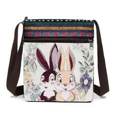 Xshe Women's Jacquard Cloth Material With Butterfly Pattern, Sling Bag