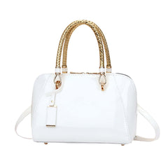 Xshe Women's Shell Handbag One-Shoulder Crossbody Bag with Golden Handle
