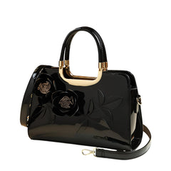 Xshe Women Elegant Floral Embossed Tote Bag – Horizontal Square Design with Zipper Closure – For Daily Use