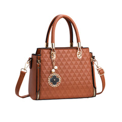 Xshe Women's Large Capacity Handbag Fashionable One-Shoulder & Crossbody Bag with Elegant Charm Pendant