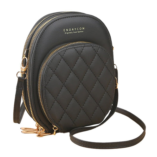 Phone Bag For Women Fashionable Multifunctional Crossbody Shoulder Bag Zipper Solid Green Color Simple Large Capacity Mini