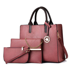 Xshe 3-Piece Women's Handbag, Sling Bag & Wallet Set | Large Capacity Handbag Set | Stylish Shoulder Tote for Daily & Party Use