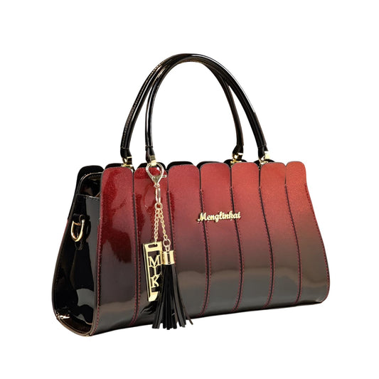 Xshe Elegant Color Contrast Tote Bag – Horizontal Square Medium-Soft Handbag with Design for Everyday Use
