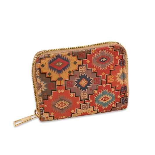 Xshe Women's, Zip-Around  Bohemian Style Wallet , Card and Coin Holder