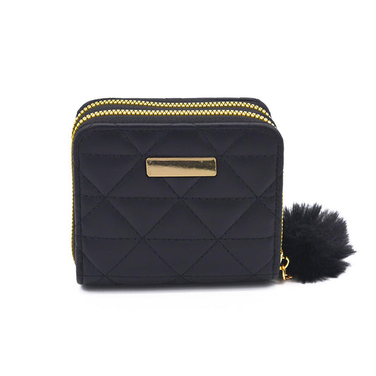 Xshe Women's Wallet – Stylish Diamond Embellished Horizontal Square with Zipper Closure