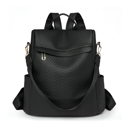 Xshe Women Stylish Backpack – Elegant Chevron Pattern with , Ideal for Travel, Work, and Daily Use